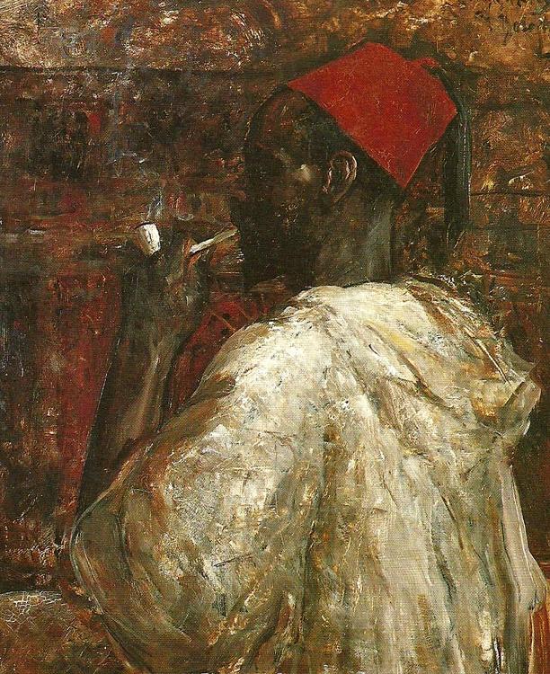 Ernst Josephson Rokande neger France oil painting art